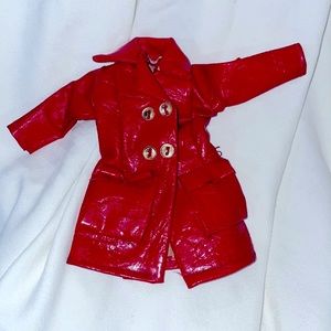 Vintage 1969 Skillman Mod Barbie Red Patent Faux Leather Coat